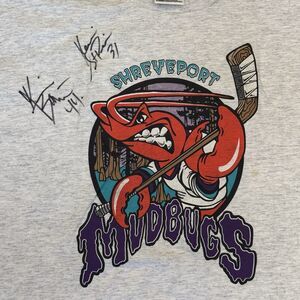 Vintage Shreveport Mudbugs Signed Single Stitch T-Shirt 1997– 98 WPHL – XL